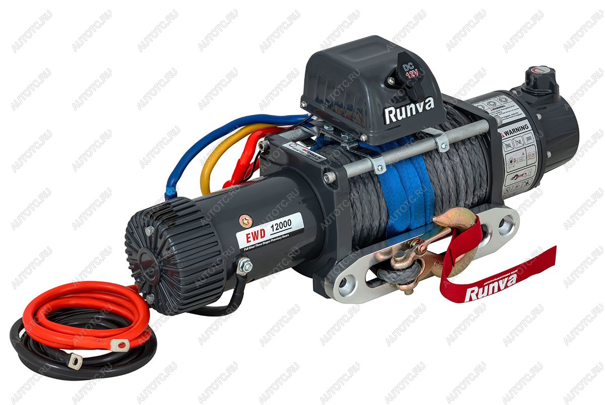 79 469 р. Лебёдка электрическая двухскоростная 12V Runva 12000 lbs 5443 кг (синтетический трос)  ewd12000ssr  с доставкой в г. Майкоп