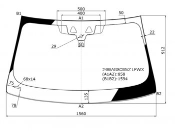 11 599 р. Стекло лобовое (Две камеры Датчик дождя Молдинг 4D SED5D WGN) BMW 5-Series 16-  M5 17-20 XYG 2485AGSCMVZ LFW/X  с доставкой в г. Майкоп. Увеличить фотографию 1