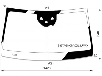 12 449 р. Стекло лобовое (Две камеры Датчик дождя Молдинг) Mercedes-Benz EQC 18-  GLC Coupe 16-23 XYG 5397AGNCMVZ1L LFW/X  с доставкой в г. Майкоп. Увеличить фотографию 1