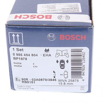 2 089 р. Колодки тормозные передние (4шт.) BOSCH Mazda 3/Axela BM дорестайлинг седан (2013-2016)  с доставкой в г. Майкоп. Увеличить фотографию 4