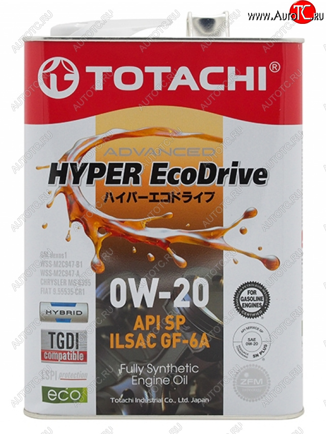 4 499 р. Масло моторное TOTACHI HYPER Ecodrive Fully Synthetic SPRCGF-6A 0W-20 4л TOTACHI E0104  с доставкой в г. Майкоп