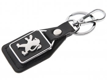 191 р. Брелок  PEUGEOT черный, металл, кожа MASHINOKOM MASHINOKOM bkn 013  с доставкой в г. Майкоп. Увеличить фотографию 1
