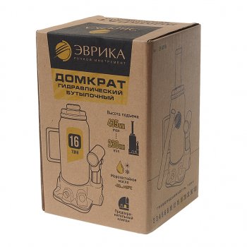 2 999 р. Домкрат бутылочный 16т 230-435мм с клапаном (ремкомплект) ЭВРИКА ЭВРИКА er-80161  с доставкой в г. Майкоп. Увеличить фотографию 3