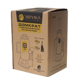3 999 р. Домкрат бутылочный 20т 245-455мм с клапаном (ремкомплект) ЭВРИКА ЭВРИКА er-80201  с доставкой в г. Майкоп. Увеличить фотографию 3