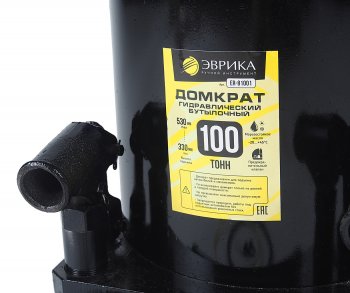36 699 р. Домкрат бутылочный 100т 330-530мм с клапаном (ремкомплект) ЭВРИКА ЭВРИКА er-81001  с доставкой в г. Майкоп. Увеличить фотографию 3