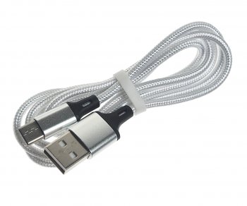 250 р. Кабель micro USB 1м FAISON FAISON hx14 alum white  с доставкой в г. Майкоп. Увеличить фотографию 1