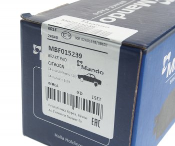 1 099 р. Колодки тормозные CITROEN C4 Picasso (06-) задние (4шт.) MANDO MANDO mbf015239 MANDO mbf015239  с доставкой в г. Майкоп. Увеличить фотографию 3