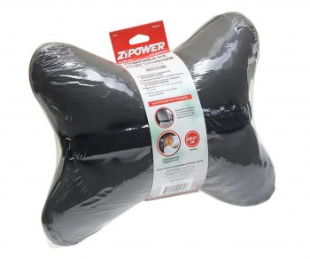 889 р. Подушка на подголовник косточка 30х21см экокожа серая ZIPOWER ZIPOWER pm0474  с доставкой в г. Майкоп. Увеличить фотографию 2