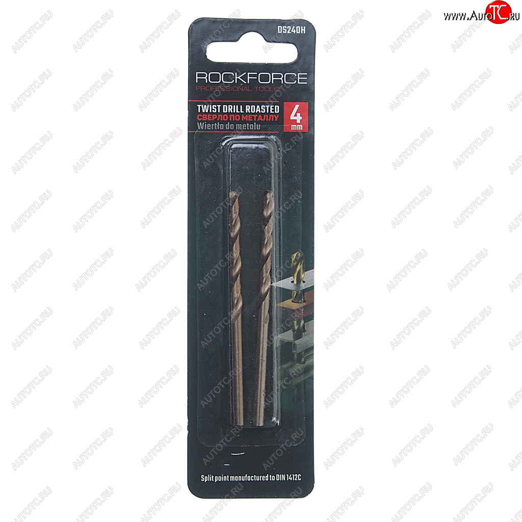 128 р. Сверло по металлу 4.0мм HSS Cobalt (2шт.) ROCKFORCE ROCKFORCE rf-ds240h  с доставкой в г. Майкоп