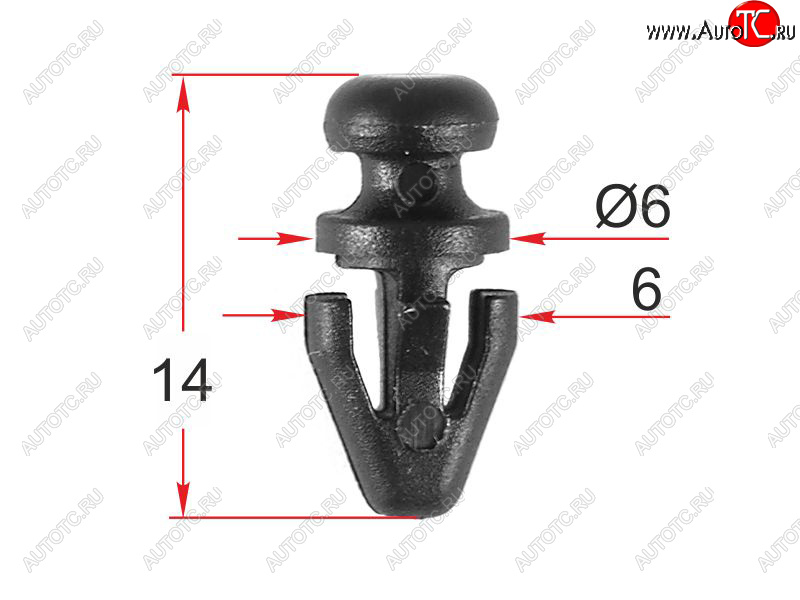 9 р. Клипса крепления порога FORD (1 шт.) SAT ST-M12437  с доставкой в г. Майкоп