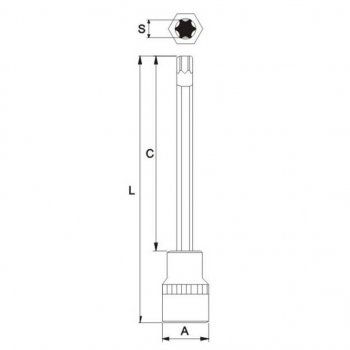 789 р. Бита-головка 12 TORX T40х200мм длинная JTC JTC TOOLS CO., LTD jtc-45540200  с доставкой в г. Майкоп. Увеличить фотографию 2