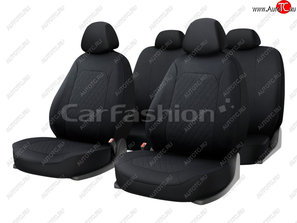 1 689 р. Авточехлы универсальные полиэстер черные (11 предм.) Cross CARFASHION CARFASHION 10127  с доставкой в г. Майкоп