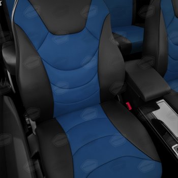 9 249 р. Авточехлы универсальные экокожа черно-синие комплект Recaro AVTOLIDER AVTOLIDER urek31-0303  с доставкой в г. Майкоп. Увеличить фотографию 3