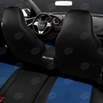9 249 р. Авточехлы универсальные экокожа черно-синие комплект Recaro AVTOLIDER AVTOLIDER urek31-0303  с доставкой в г. Майкоп. Увеличить фотографию 6
