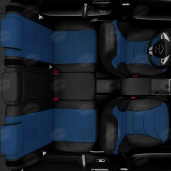 9 249 р. Авточехлы универсальные экокожа черно-синие комплект Recaro AVTOLIDER AVTOLIDER urek31-0303  с доставкой в г. Майкоп. Увеличить фотографию 7