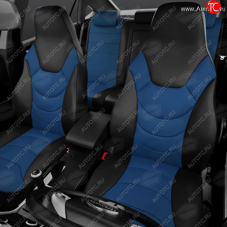 9 249 р. Авточехлы универсальные экокожа черно-синие комплект Recaro AVTOLIDER AVTOLIDER urek31-0303  с доставкой в г. Майкоп