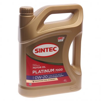 2 079 р. Масло моторное Platinum 7000 GF-6A 0W20 синт.4л SINTEC SINTEC 600163  с доставкой в г. Майкоп. Увеличить фотографию 1
