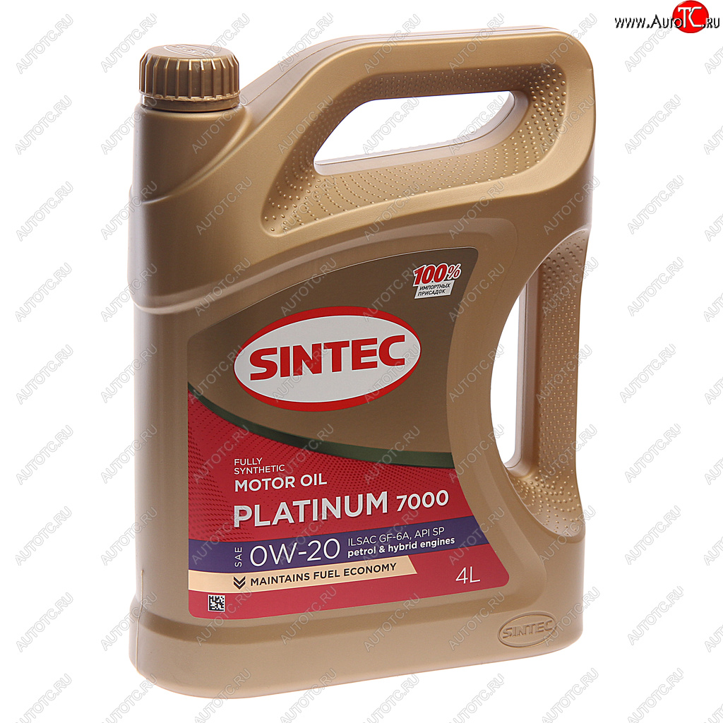 2 079 р. Масло моторное Platinum 7000 GF-6A 0W20 синт.4л SINTEC SINTEC 600163  с доставкой в г. Майкоп