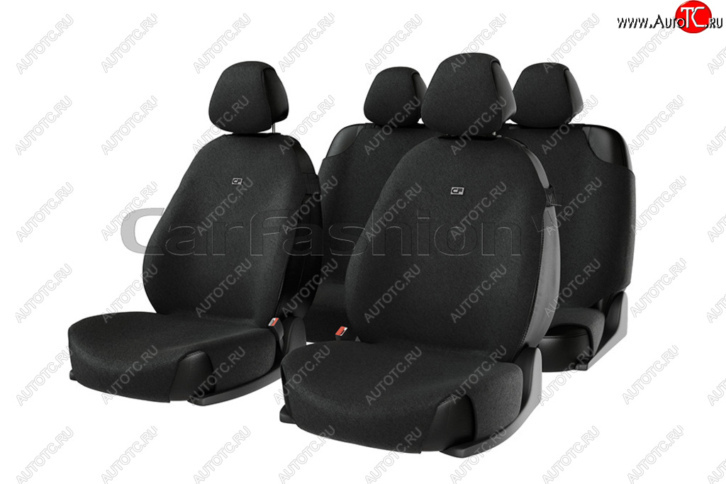 1 769 р. Авточехлы (майка) полиэстер черно-серые (7 предм.) Forum CARFASHION CARFASHION 22023  с доставкой в г. Майкоп