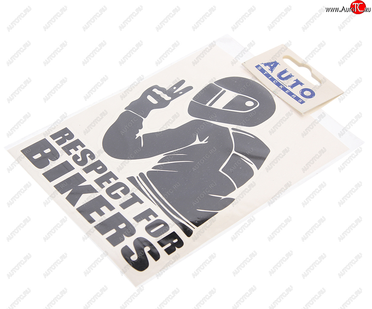 138 р. Наклейка виниловая вырезанная Мотобайкер 12х16см черная AUTOSTICKERS AUTOSTICKERS и-94  с доставкой в г. Майкоп