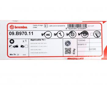 10 499 р. Диск тормозной AUDI A4,A6,A7 (07-) передний (1шт.) BREMBO BREMBO 09.b970.11  с доставкой в г. Майкоп. Увеличить фотографию 6