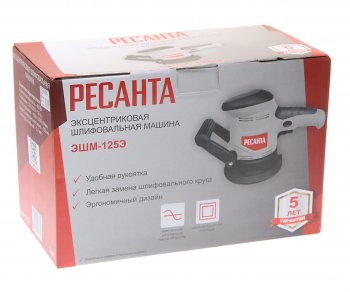 4 549 р. Машина шлифовальная эксцентриковая 450Вт 125мм 4000-13000обмин. (пылесборник) РЕСАНТА РЕСАНТА эшм-125э  с доставкой в г. Майкоп. Увеличить фотографию 3