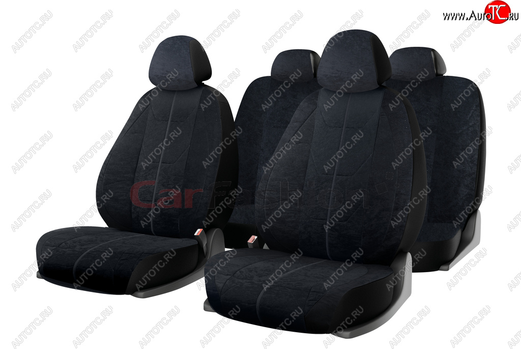 3 899 р. Авточехлы универсальные алькантара черные (11 предм.) Cruise CARFASHION CARFASHION 10100  с доставкой в г. Майкоп
