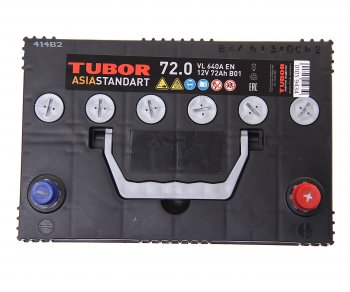 11 349 р. Аккумулятор TUBOR Asia Standart 72Ач обратная полярность TUBOR 6ст72(0) d26l  с доставкой в г. Майкоп. Увеличить фотографию 2
