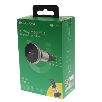 549 р. Держатель телефона на дефлектор магнитный черный BOROFONE BOROFONE bh47 black silver  с доставкой в г. Майкоп. Увеличить фотографию 4