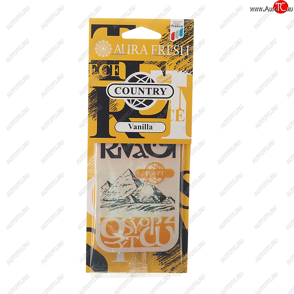 91 р. Ароматизатор подвесной картонный (vanilla) Country AURA FRESH AURA FRESH 23027  с доставкой в г. Майкоп