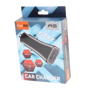 449 р. Устройство зарядное в прикуриватель 1USB + 1 Type C 12V FAISON FAISON a5 black  с доставкой в г. Майкоп. Увеличить фотографию 3