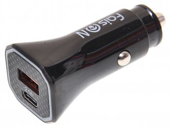 449 р. Устройство зарядное в прикуриватель 1USB + 1 Type C 12V FAISON FAISON a5 black  с доставкой в г. Майкоп. Увеличить фотографию 1
