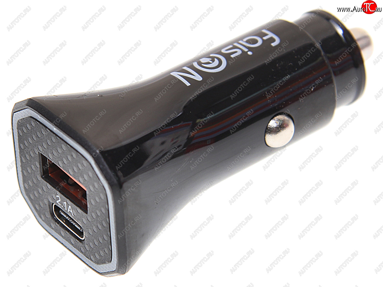 449 р. Устройство зарядное в прикуриватель 1USB + 1 Type C 12V FAISON FAISON a5 black  с доставкой в г. Майкоп