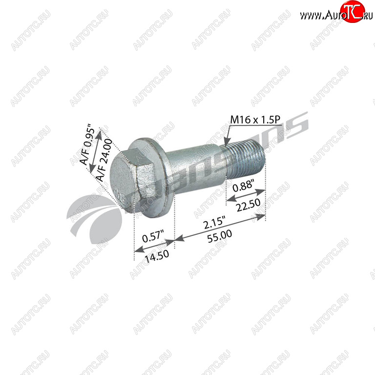 180 р. Болт SAF крепления суппорта (M16x1.5x55) MANSONS MANSONS 600.199  с доставкой в г. Майкоп