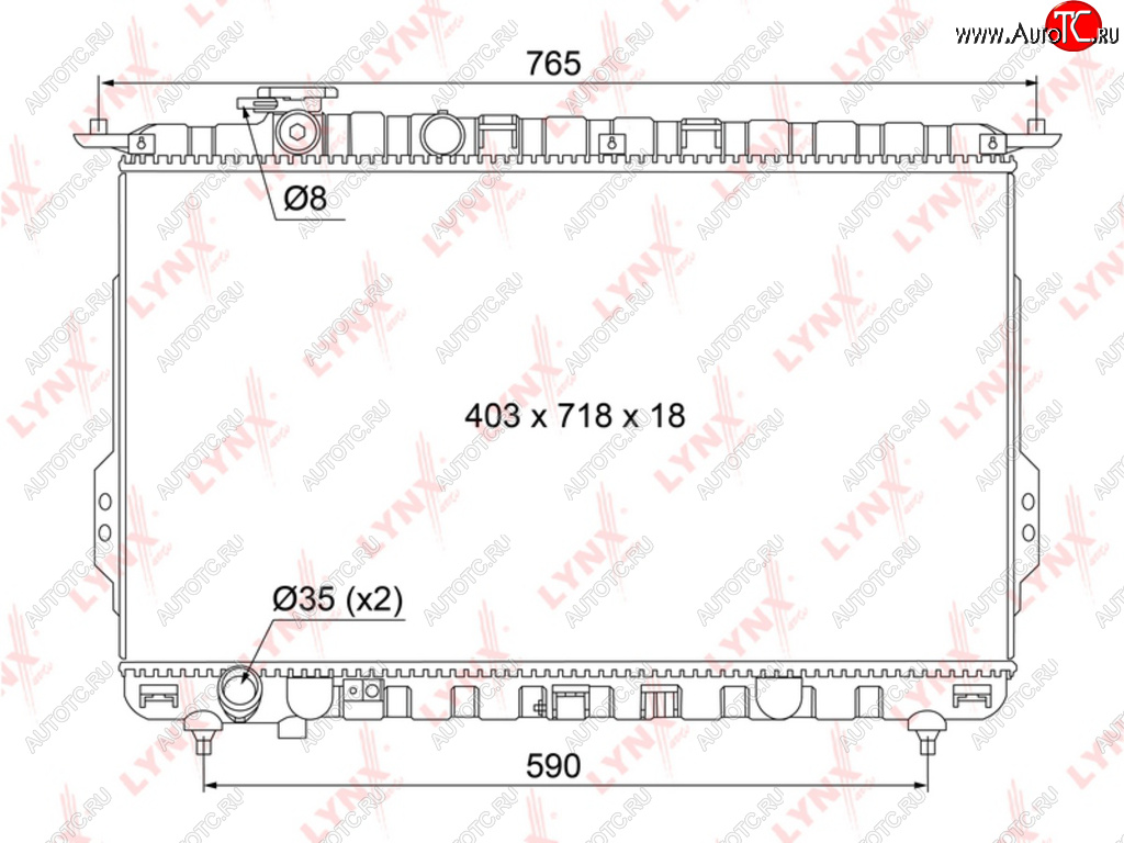 13 249 р. Радиатор HYUNDAI Sonata 5 МКПП LYNX LYNX rb1067  с доставкой в г. Майкоп