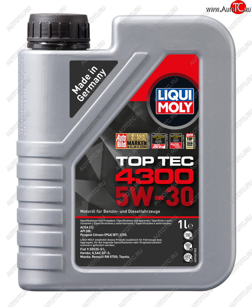 1 999 р. Масло моторное TOP TEC 4300 5W30 синт.1л LIQUI MOLY LIQUI MOLY 2323  с доставкой в г. Майкоп