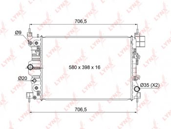 15 999 р. Радиатор CHEVROLET Aveo (13-) LYNX LYNX rb1010  с доставкой в г. Майкоп. Увеличить фотографию 3