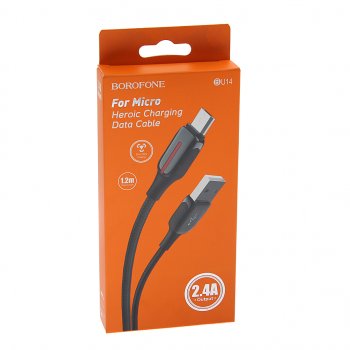 275 р. Кабель micro USB 1.2м черный BOROFONE BOROFONE bu14 black  с доставкой в г. Майкоп. Увеличить фотографию 2