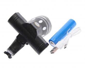 1 029 р. Фонарь велосипедный передний USB кабель с аккумулятором 1200mAh Led NO NAME 234575  с доставкой в г. Майкоп. Увеличить фотографию 2