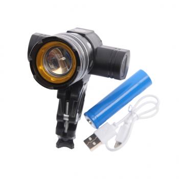 1 029 р. Фонарь велосипедный передний USB кабель с аккумулятором 1200mAh Led NO NAME 234575  с доставкой в г. Майкоп. Увеличить фотографию 1
