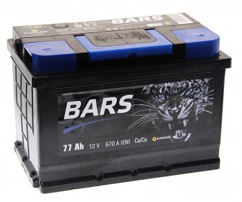 9 249 р. Аккумулятор BARS 77Ач обратная полярность BARS 6ст77(0)  с доставкой в г. Майкоп. Увеличить фотографию 1