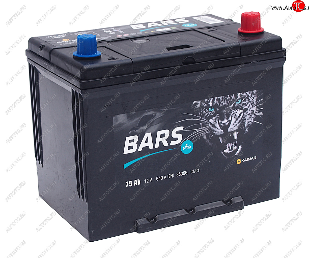 8 999 р. Аккумулятор BARS Asia 75Ач обратная полярность BARS 6ст75(0) 85d26l  с доставкой в г. Майкоп