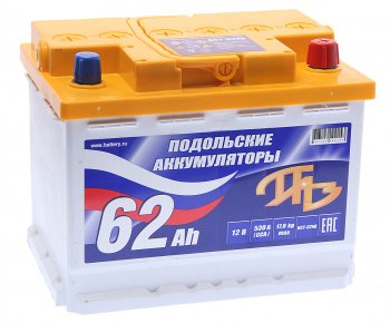5 449 р. Аккумулятор ПОДОЛЬСК 62Ач обратная полярность ПОДОЛЬСК 6ст62(0)  с доставкой в г. Майкоп. Увеличить фотографию 1