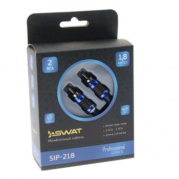 699 р. Кабель RCA 2х2 1.8м SWAT SWAT sip-218 SWAT sip-218  с доставкой в г. Майкоп. Увеличить фотографию 1