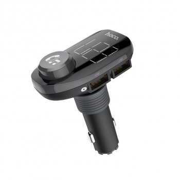 1 149 р. Устройство зарядное в прикуриватель с трансмиттером (bluetooth,hands free) HOCO HOCO e45 black  с доставкой в г. Майкоп. Увеличить фотографию 1