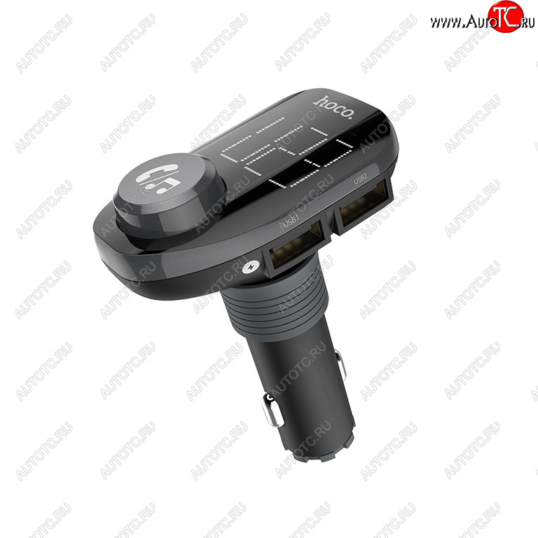 1 149 р. Устройство зарядное в прикуриватель с трансмиттером (bluetooth,hands free) HOCO HOCO e45 black  с доставкой в г. Майкоп