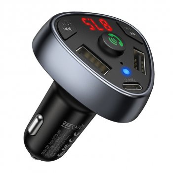 1 229 р. Устройство зарядное в прикуриватель с трансмиттером (bluetooth,hands free) HOCO HOCO e51 black  с доставкой в г. Майкоп. Увеличить фотографию 1