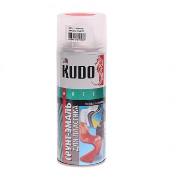 329 р. Грунт-эмаль для пластика красный RAL 3020 аэрозоль 520мл KUDO KUDO ku-6006  с доставкой в г. Майкоп. Увеличить фотографию 1
