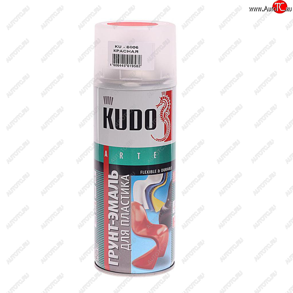 329 р. Грунт-эмаль для пластика красный RAL 3020 аэрозоль 520мл KUDO KUDO ku-6006  с доставкой в г. Майкоп