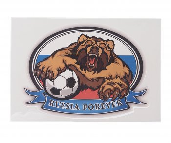 44 р. Наклейка виниловая вырезанная RUS-флаг медведь forever 10х14см полноцветная AUTOSTICKERS AUTOSTICKERS 06812  с доставкой в г. Майкоп. Увеличить фотографию 1